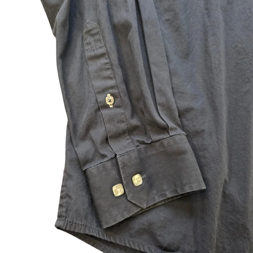 Cinch Western Button Down Shirt Men's Medium Navy Blue 100% Cotton Long Sleeve - Picture 3 of 7